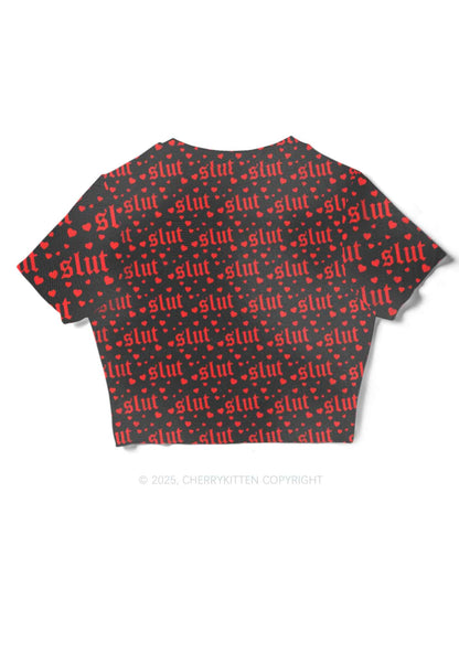 Black Slxt Y2K Mesh Crop Top Cherrykitten
