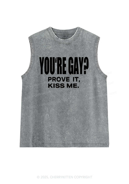 Prove It kiss Me Pride Y2K Washed Muscle Tank Cherrykitten