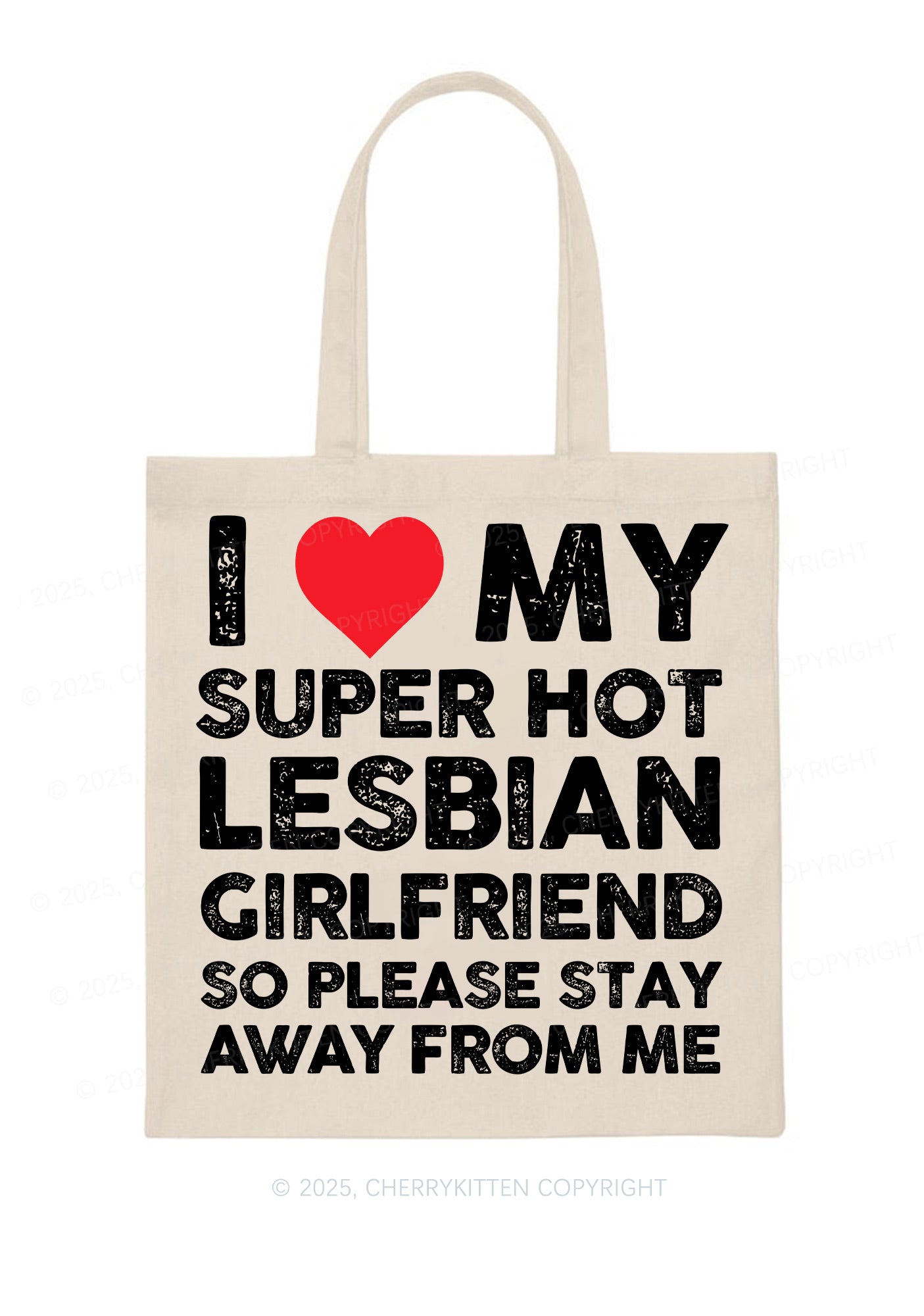 I Love My Hot GF Pride Y2K Canvas Tote Bag Cherrykitten