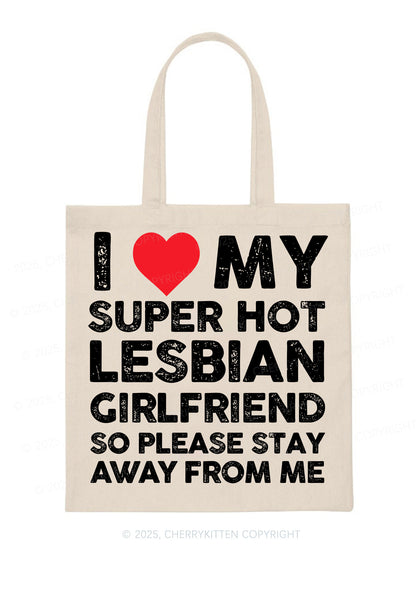 I Love My Hot GF Pride Y2K Canvas Tote Bag Cherrykitten