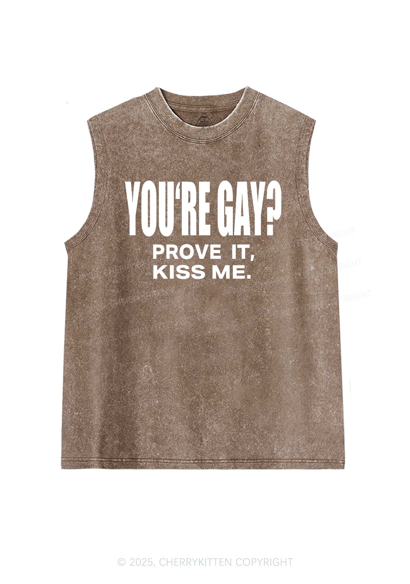 Prove It kiss Me Pride Y2K Washed Muscle Tank Cherrykitten