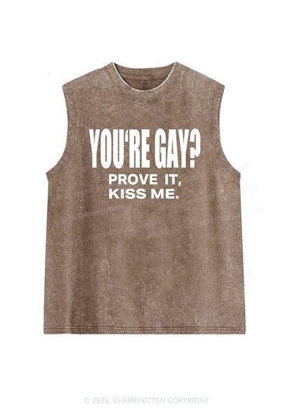 Prove It kiss Me Pride Y2K Washed Muscle Tank Cherrykitten