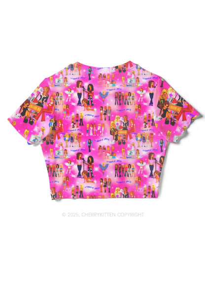 Girls Party Y2K Mesh Crop Top Cherrykitten