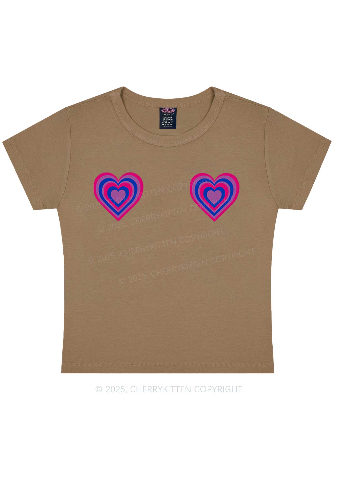 Bisexual Heart Pride Y2K Baby Tee Cherrykitten