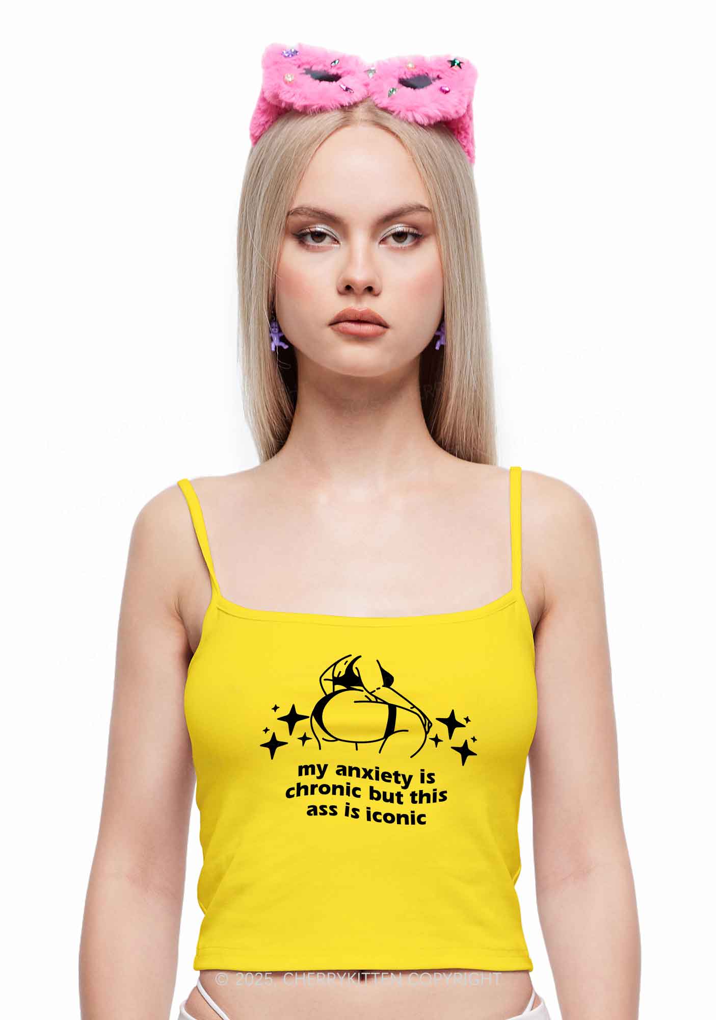 Anxiety Chronic Ass Iconic Y2K Spaghetti Strap Cami Cherrykitten