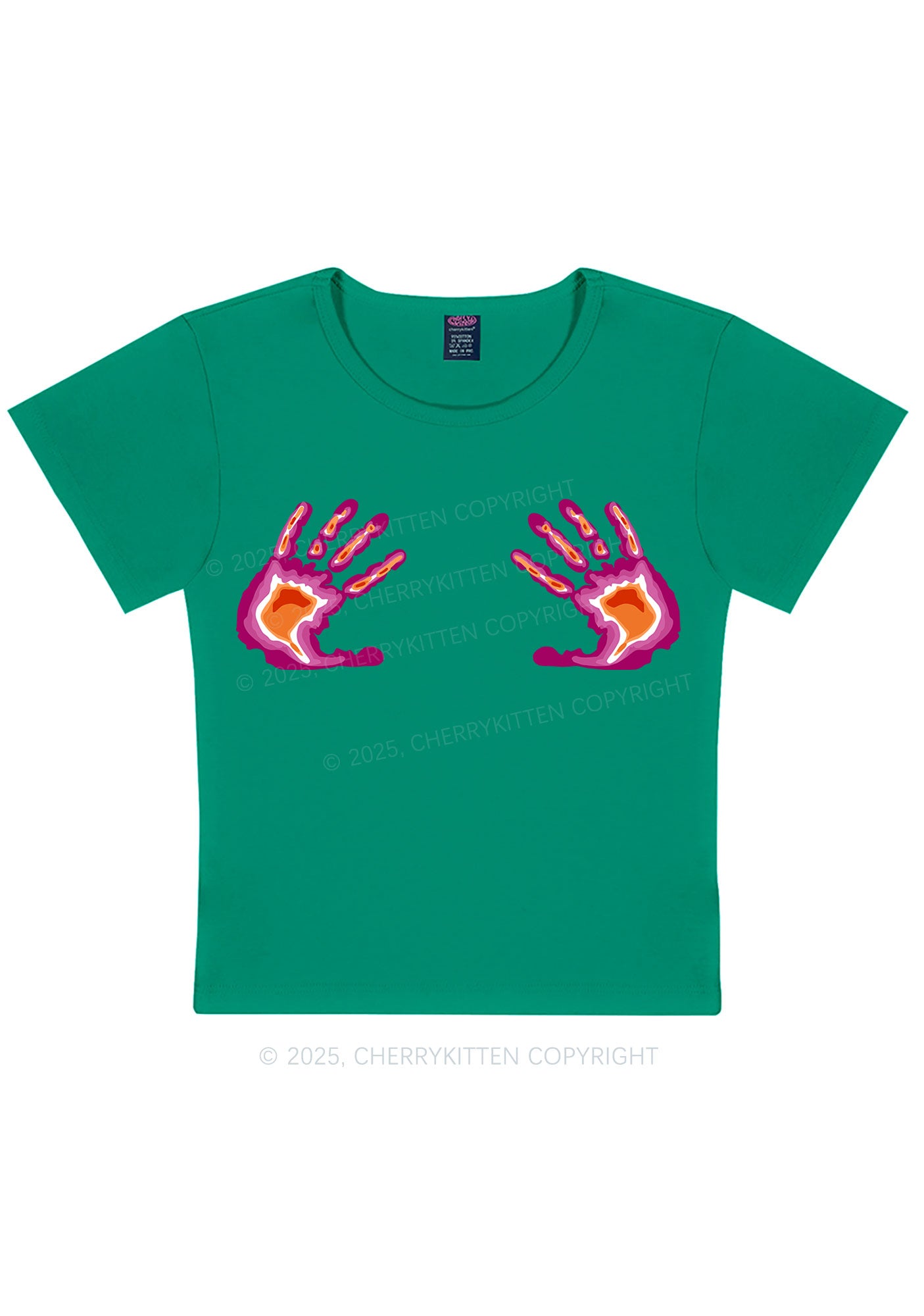 Lesbian Thermal Hands Y2K Baby Tee Cherrykitten