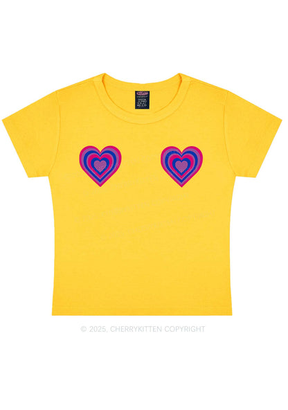 Bisexual Heart Pride Y2K Baby Tee Cherrykitten