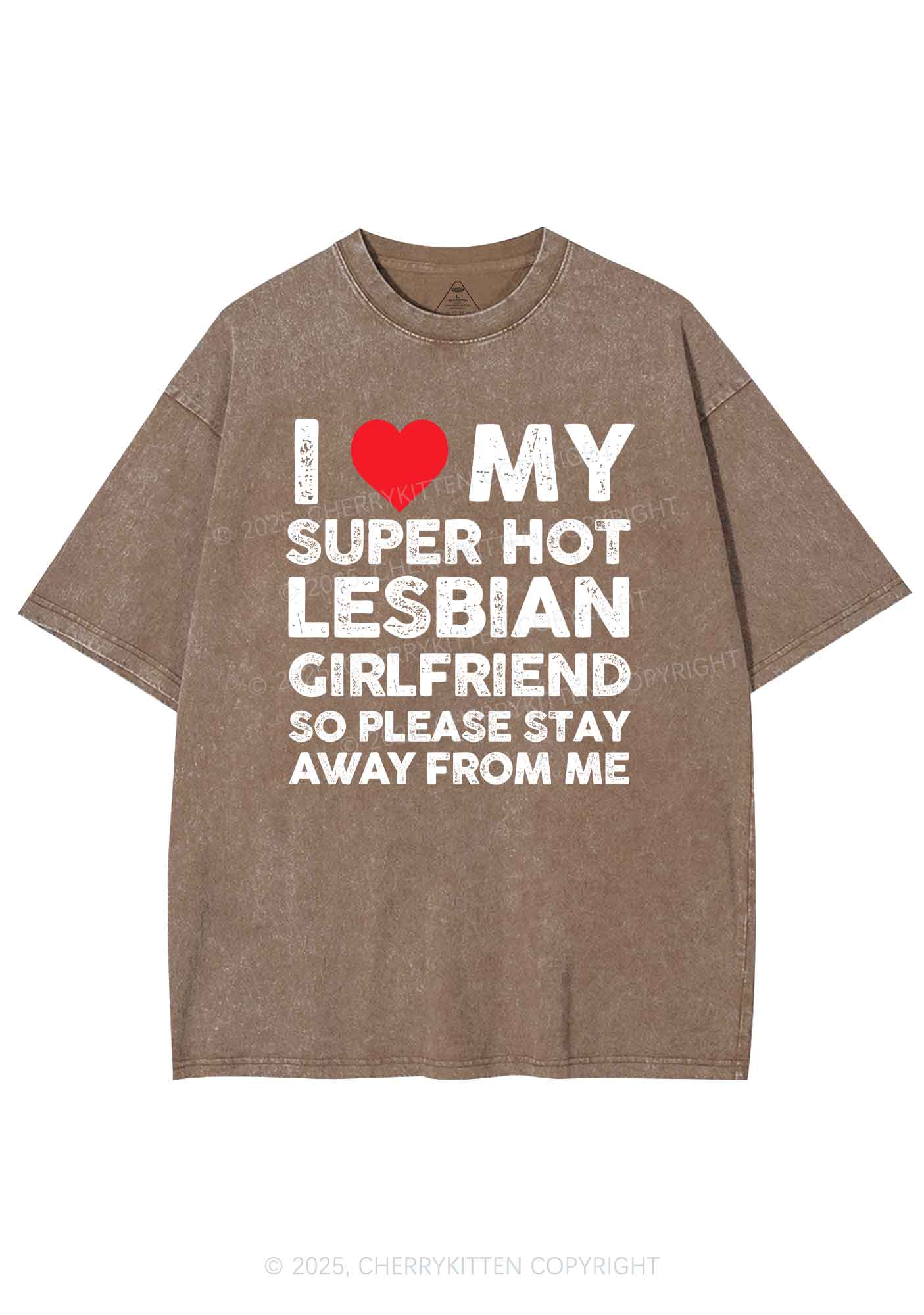 I Love My Hot GF Pride Y2K Shirts Washed Tee Cherrykitten
