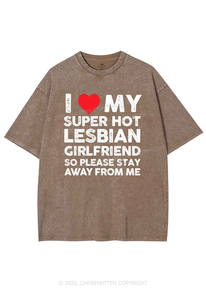 I Love My Hot GF Pride Y2K Shirts Washed Tee Cherrykitten