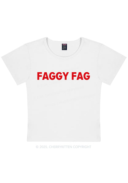 Faggy Fag Pride Y2K Baby Tee Cherrykitten
