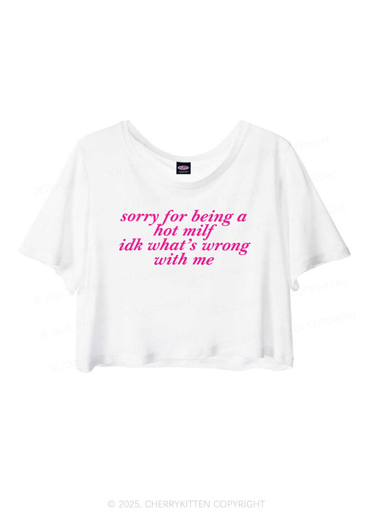 Sorry For Being A Hot Mxxf Y2K Sheer Crop Tee Cherrykitten