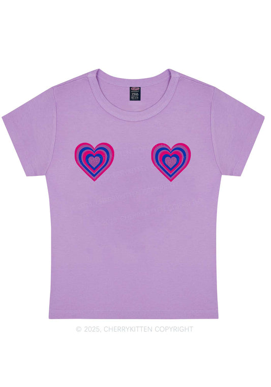 Bisexual Heart Pride Y2K Baby Tee Cherrykitten