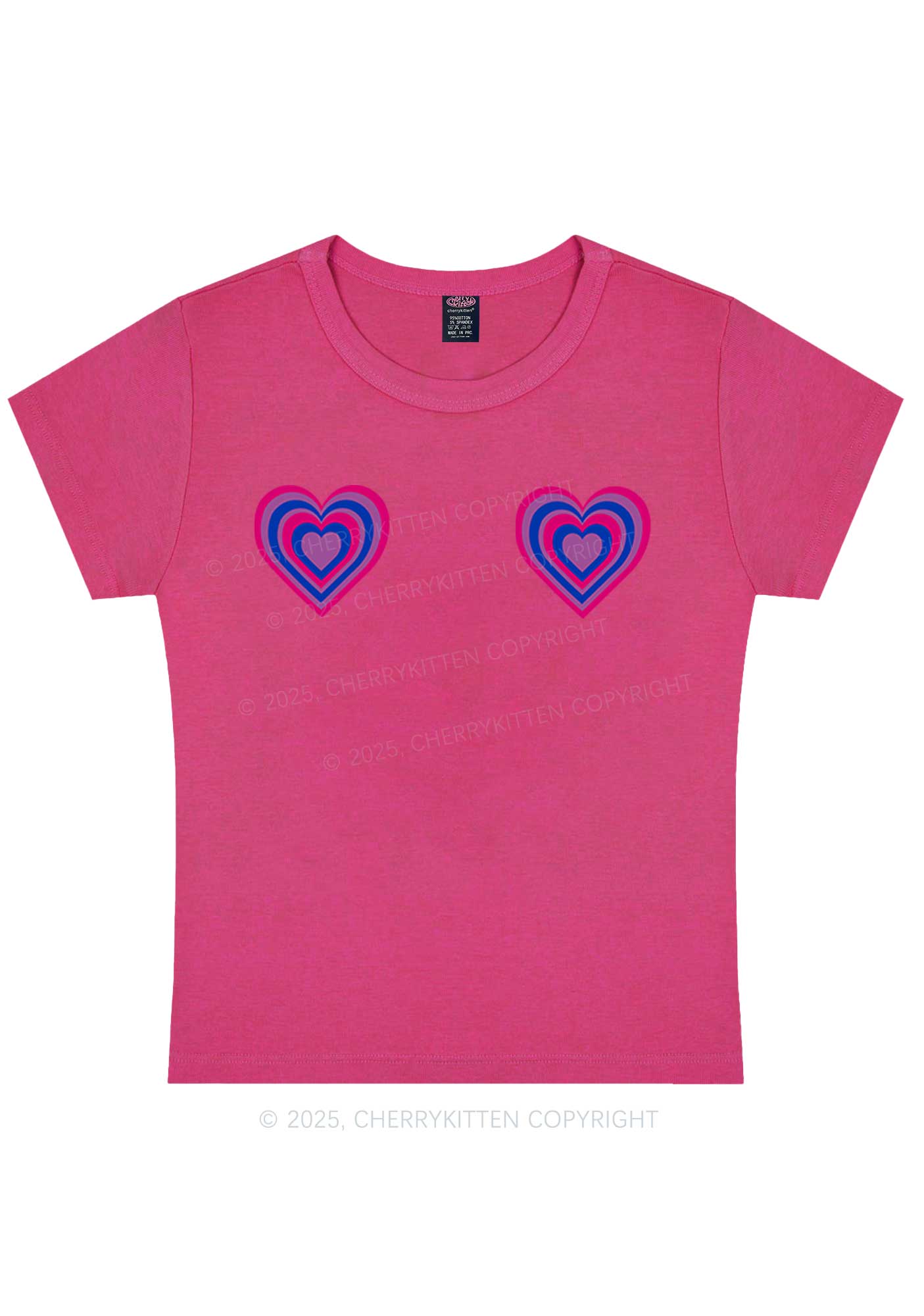 Bisexual Heart Pride Y2K Baby Tee Cherrykitten