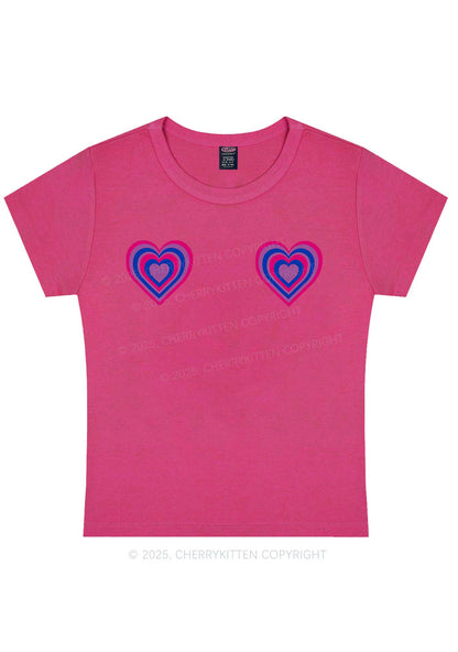Bisexual Heart Pride Y2K Baby Tee Cherrykitten