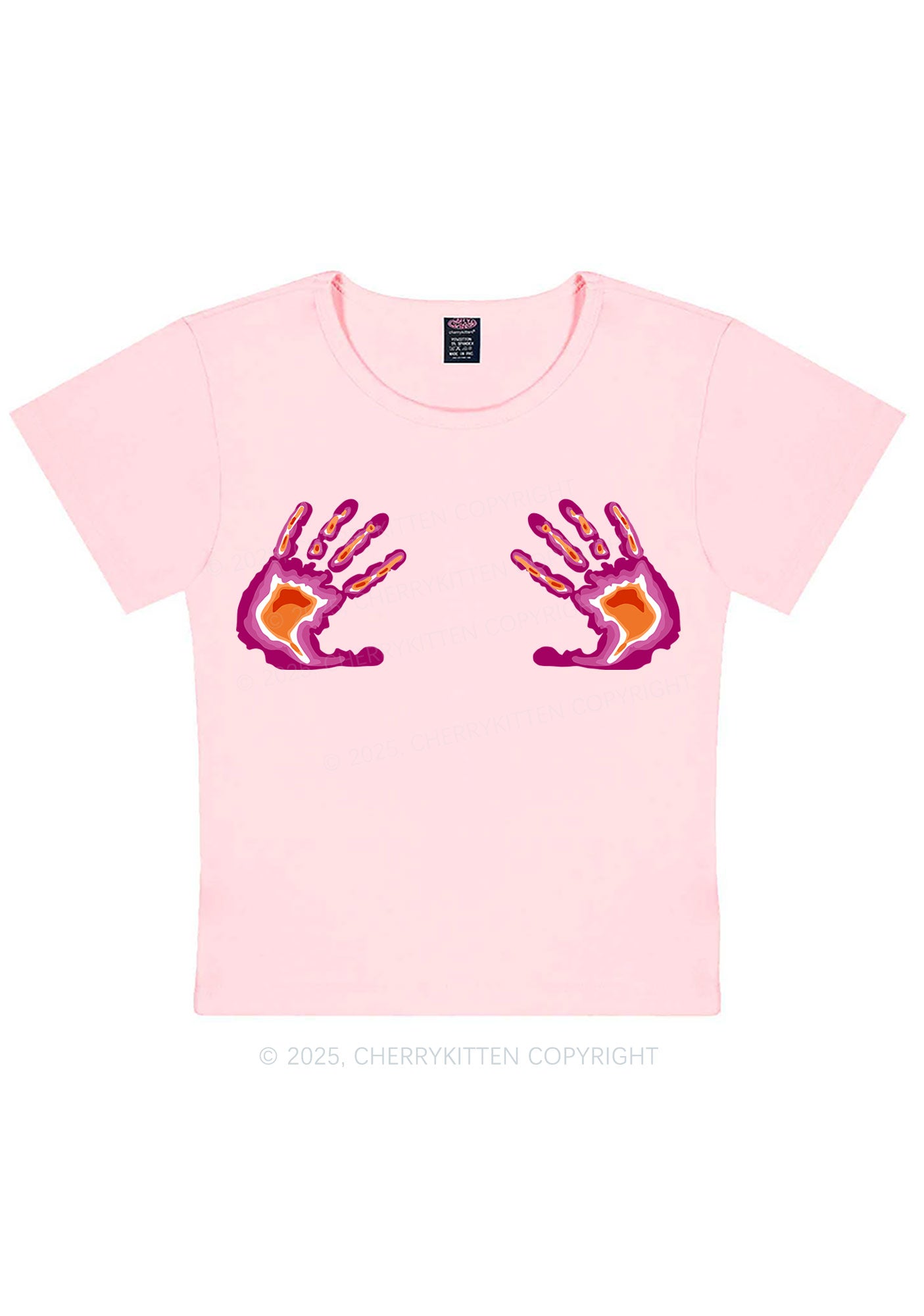 Lesbian Thermal Hands Y2K Baby Tee Cherrykitten
