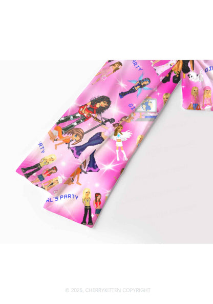 Girls Party Y2K Mesh Long Sleeve Crop Top Cherrykitten