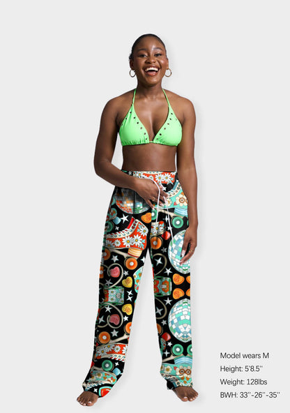 Dazzling Disco Dream Print Casual Pants