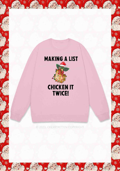 Chicken It Twice Christmas Y2K Sweatshirt Cherrykitten
