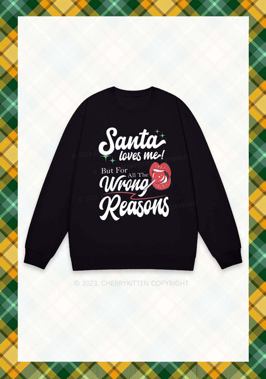 Santa Loves Me Christmas Y2K Sweatshirt Cherrykitten