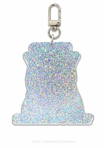 Surived Todays Tummy Ache 1Pc Y2K Glitter Keychain Cherrykitten