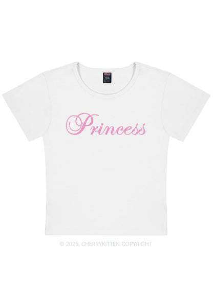 Glitter Princess Y2K Baby Tee Cherrykitten