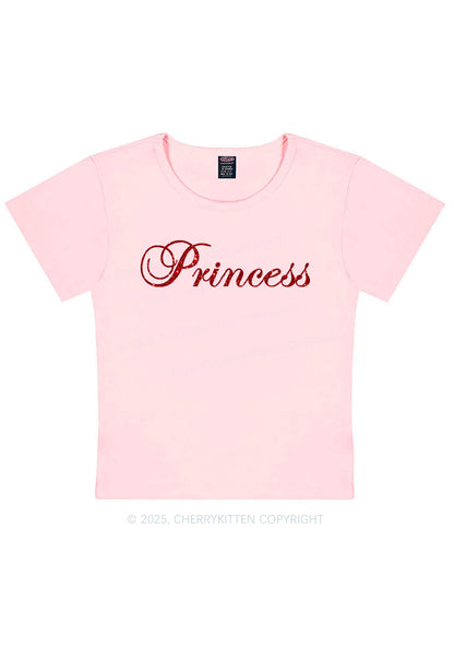 Glitter Princess Y2K Baby Tee Cherrykitten