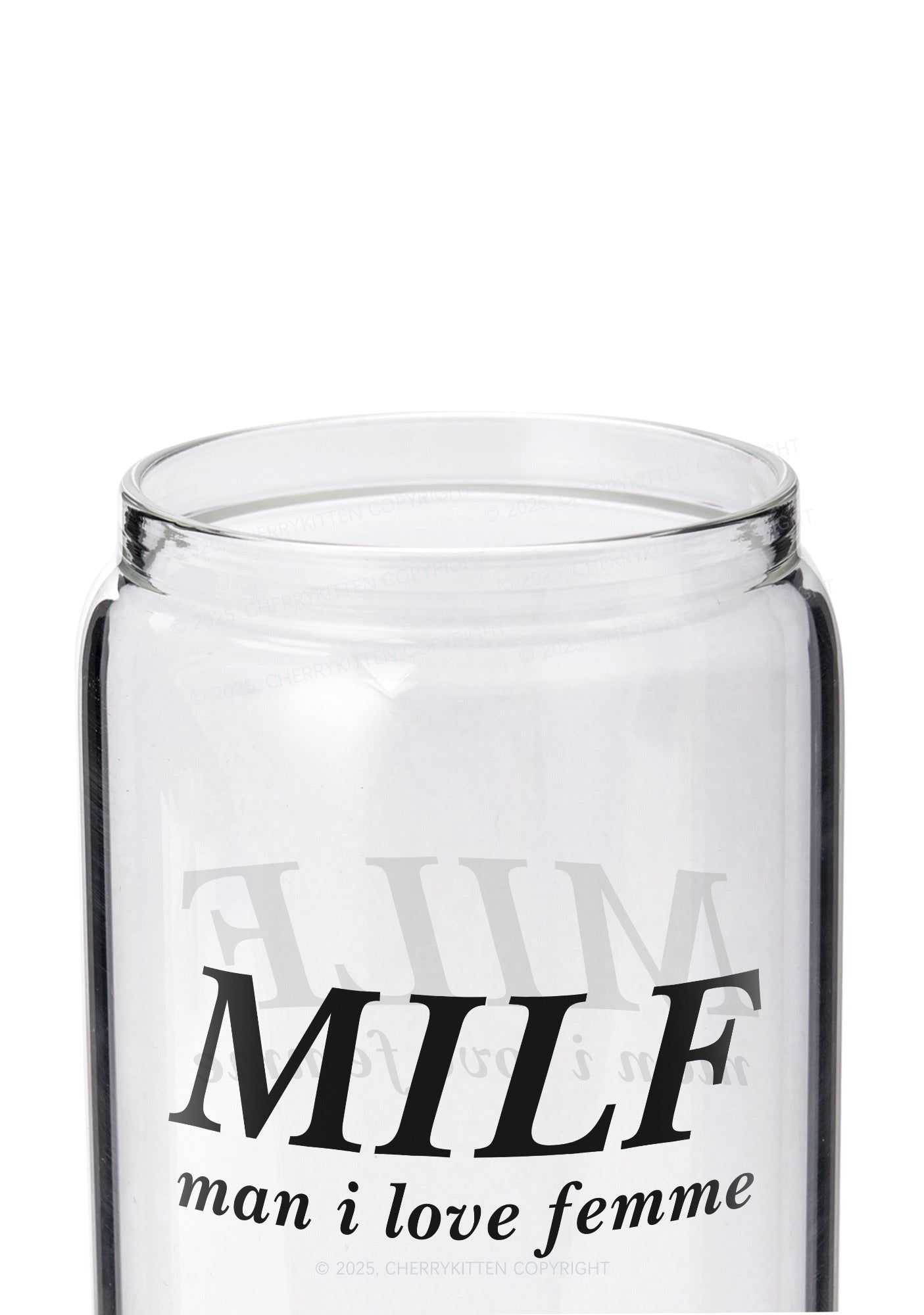 Man I Love Femme Pride Y2K Printed Glass Cup Cherrykitten
