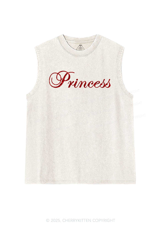 Glitter Princess Y2K Washed Muscle Tank Cherrykitten
