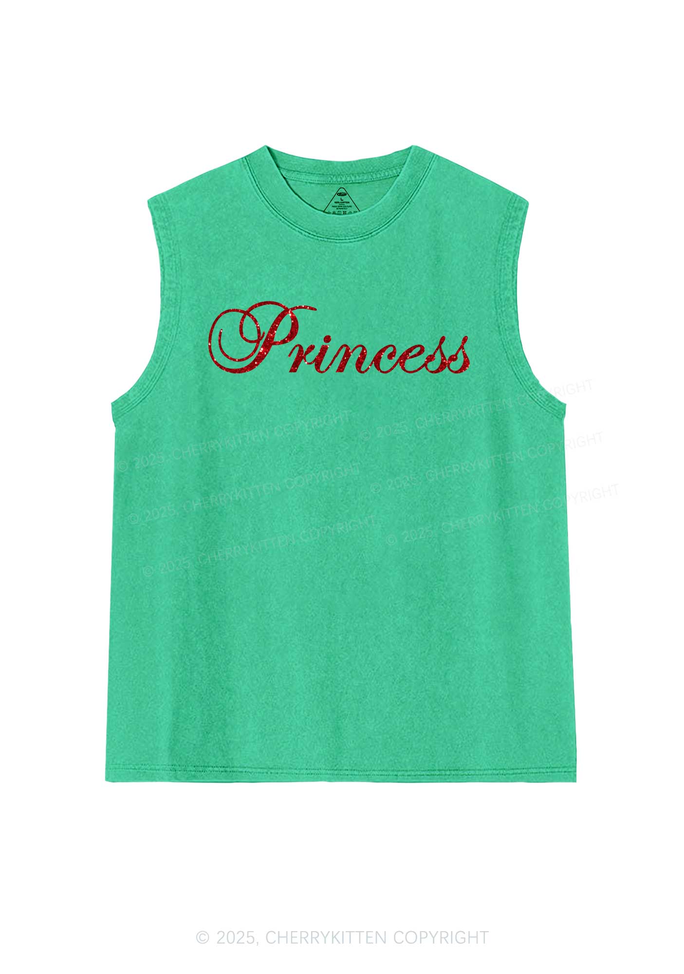 Glitter Princess Y2K Washed Muscle Tank Cherrykitten