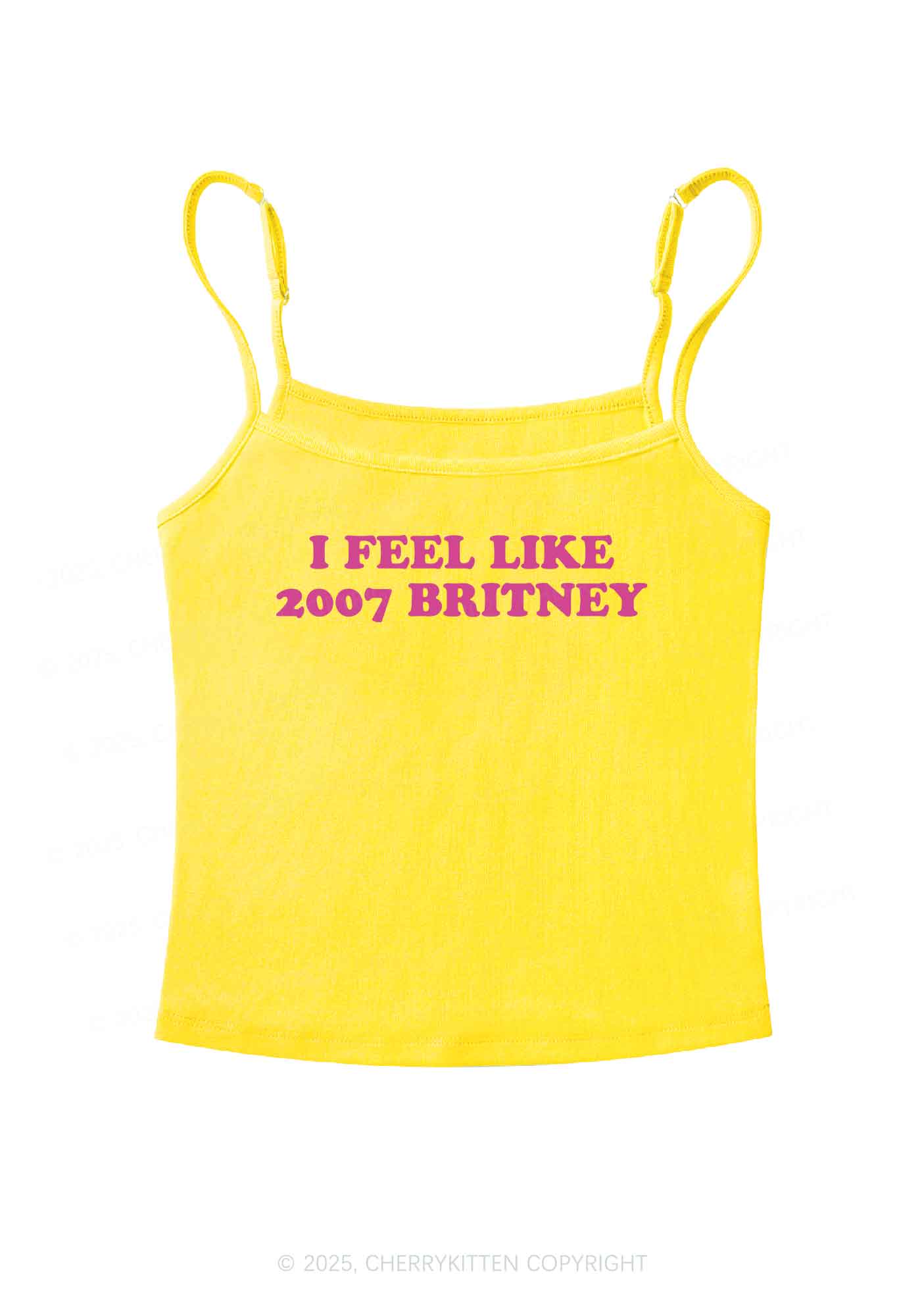 I Feel Like 2007 Britney Y2K Spaghetti Strap Cami Cherrykitten