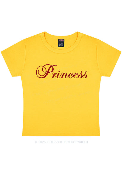 Glitter Princess Y2K Baby Tee Cherrykitten