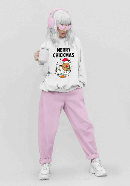 Merry Chickmas Snowflakes Christmas Y2K Sweatshirt Cherrykitten