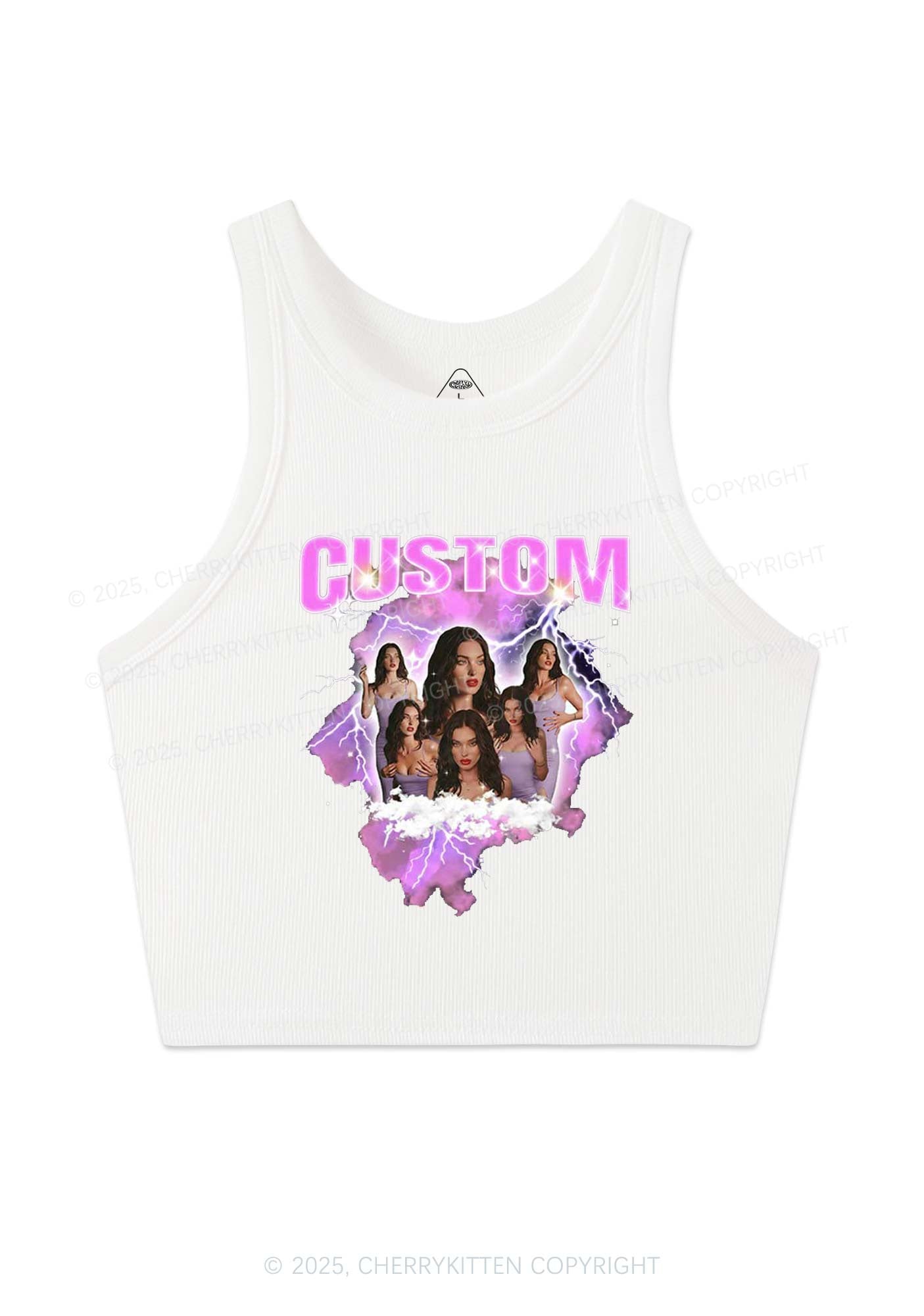 Custom Photo Storm Art Y2K Crop Tank Top Cherrykitten