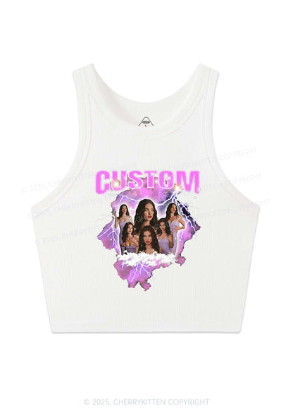 Custom Photo Storm Art Y2K Crop Tank Top Cherrykitten