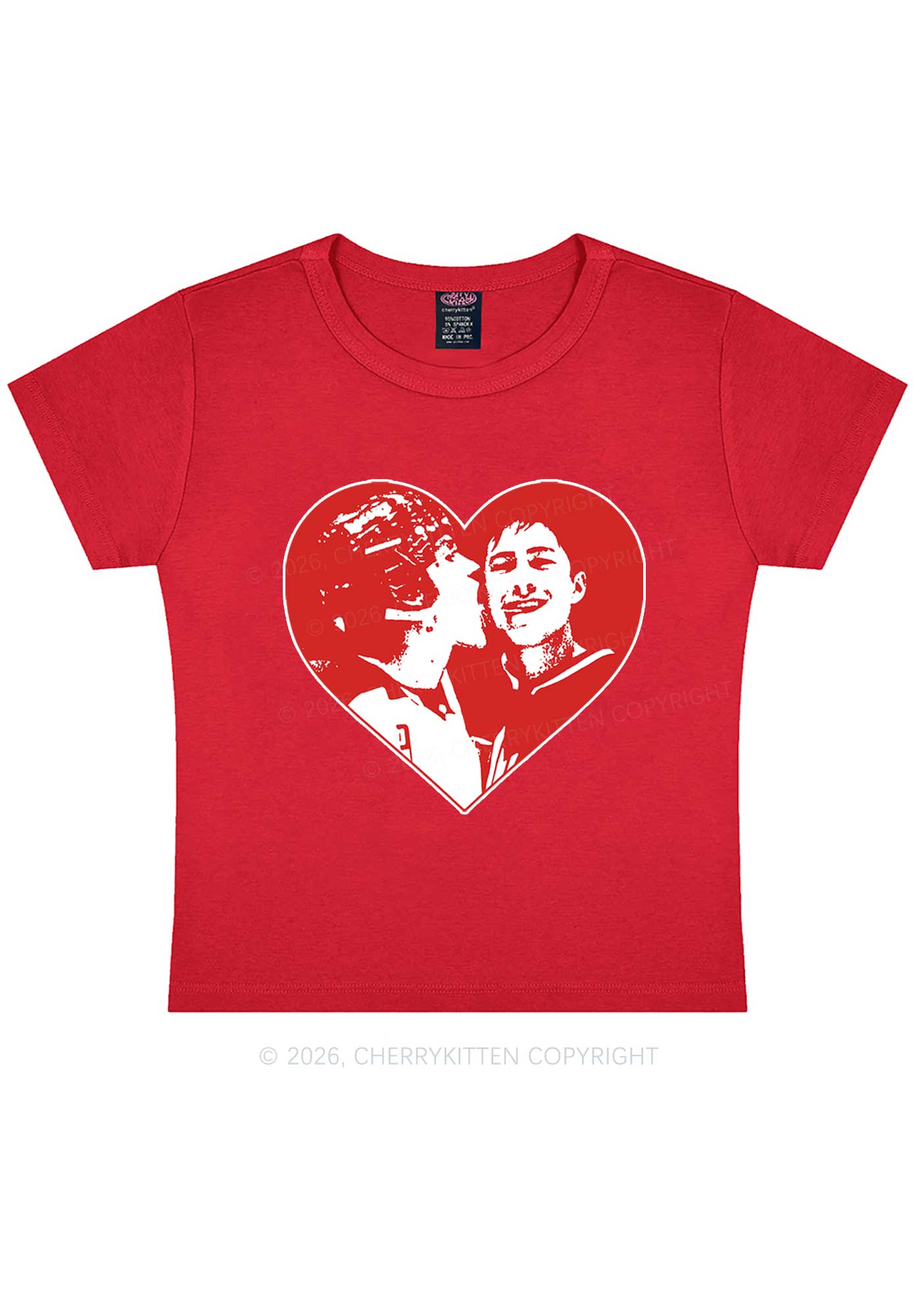 Red Heart Bros HR Y2K Baby Tee Cherrykitten