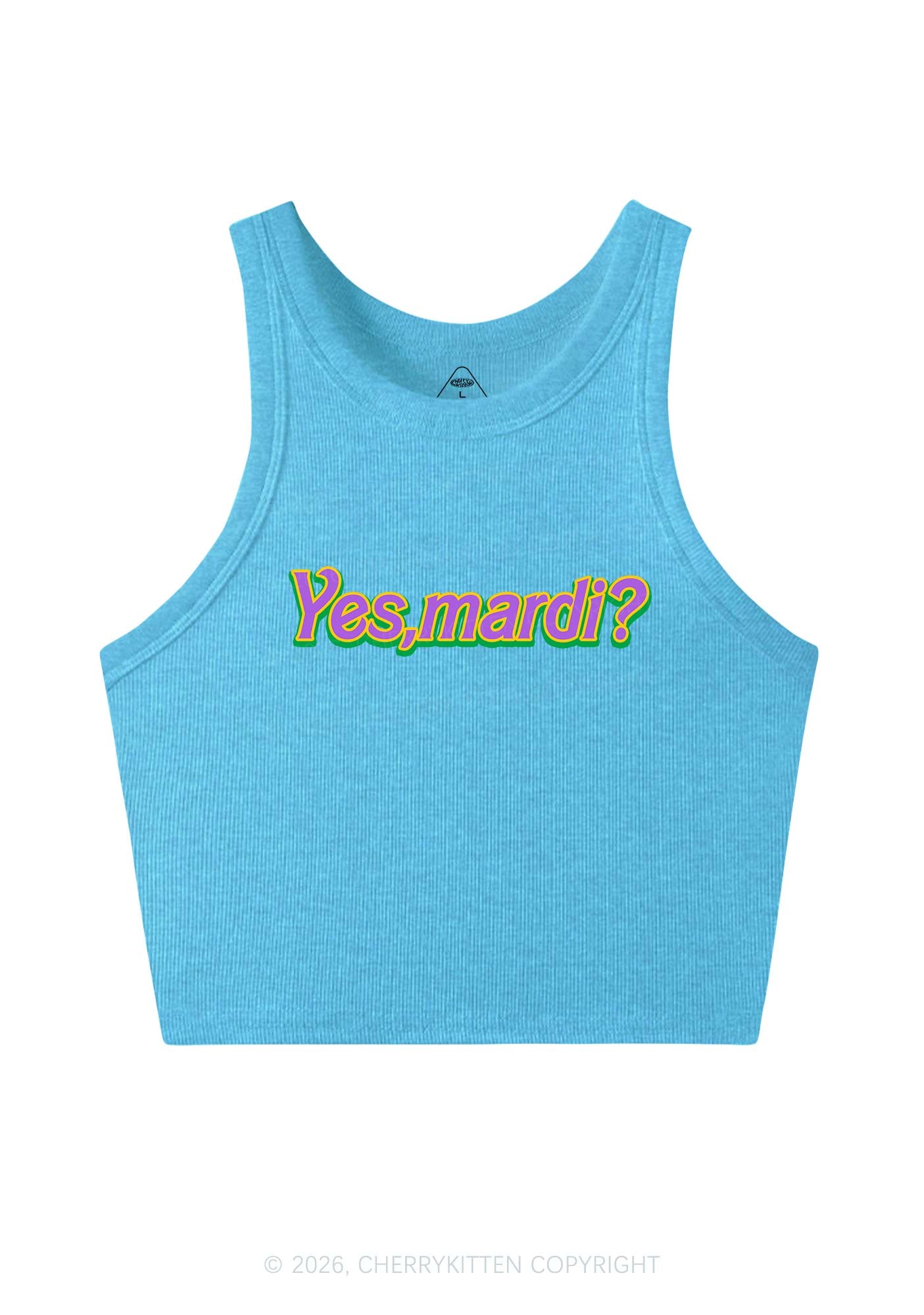 Yes Mardi Y2K Crop Tank Top Cherrykitten