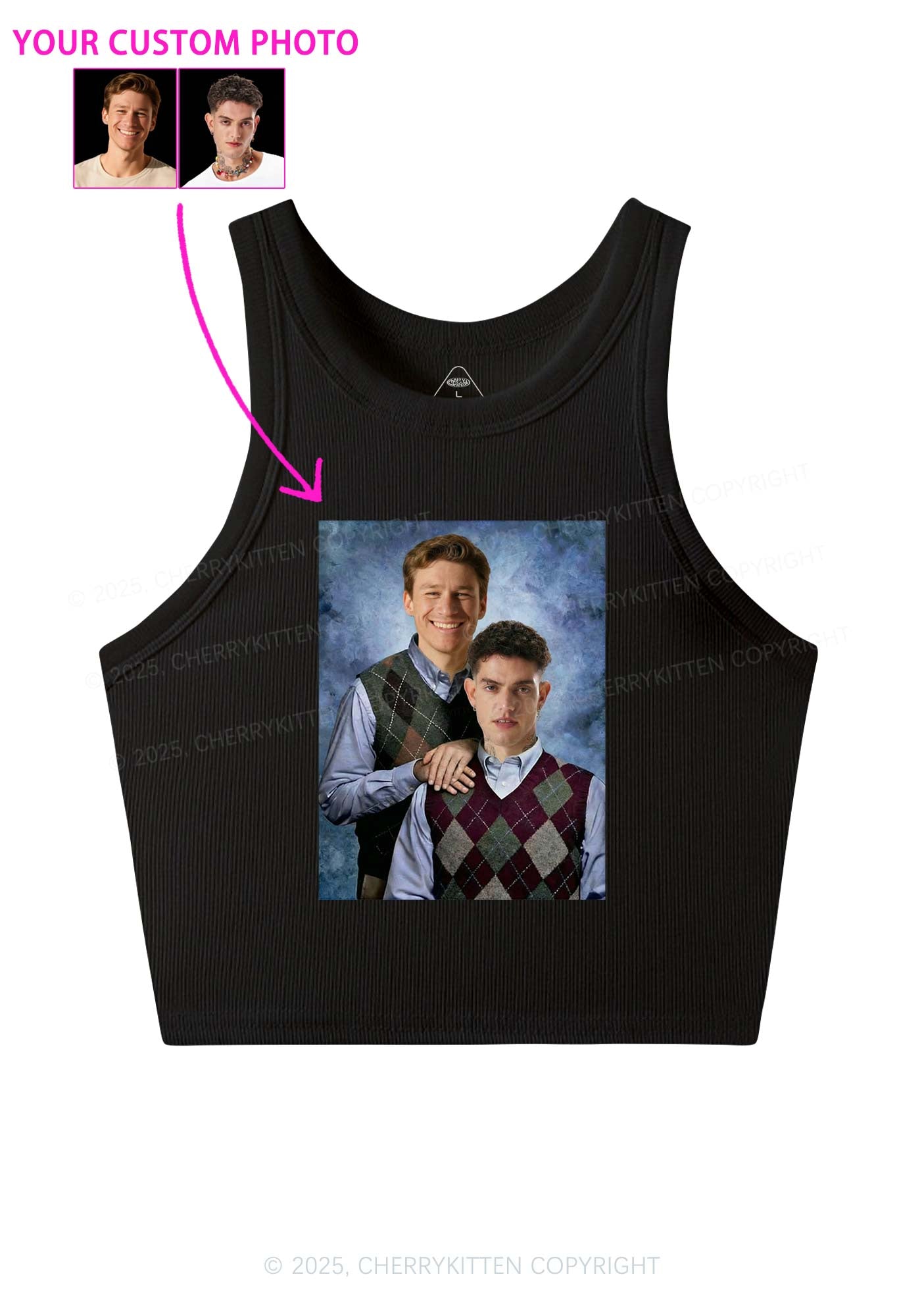 Custom Step Brothers Portrait Y2K Crop Tank Top Cherrykitten