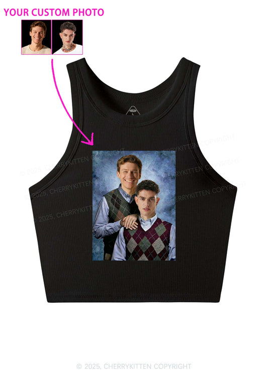Custom Step Brothers Portrait Y2K Crop Tank Top Cherrykitten
