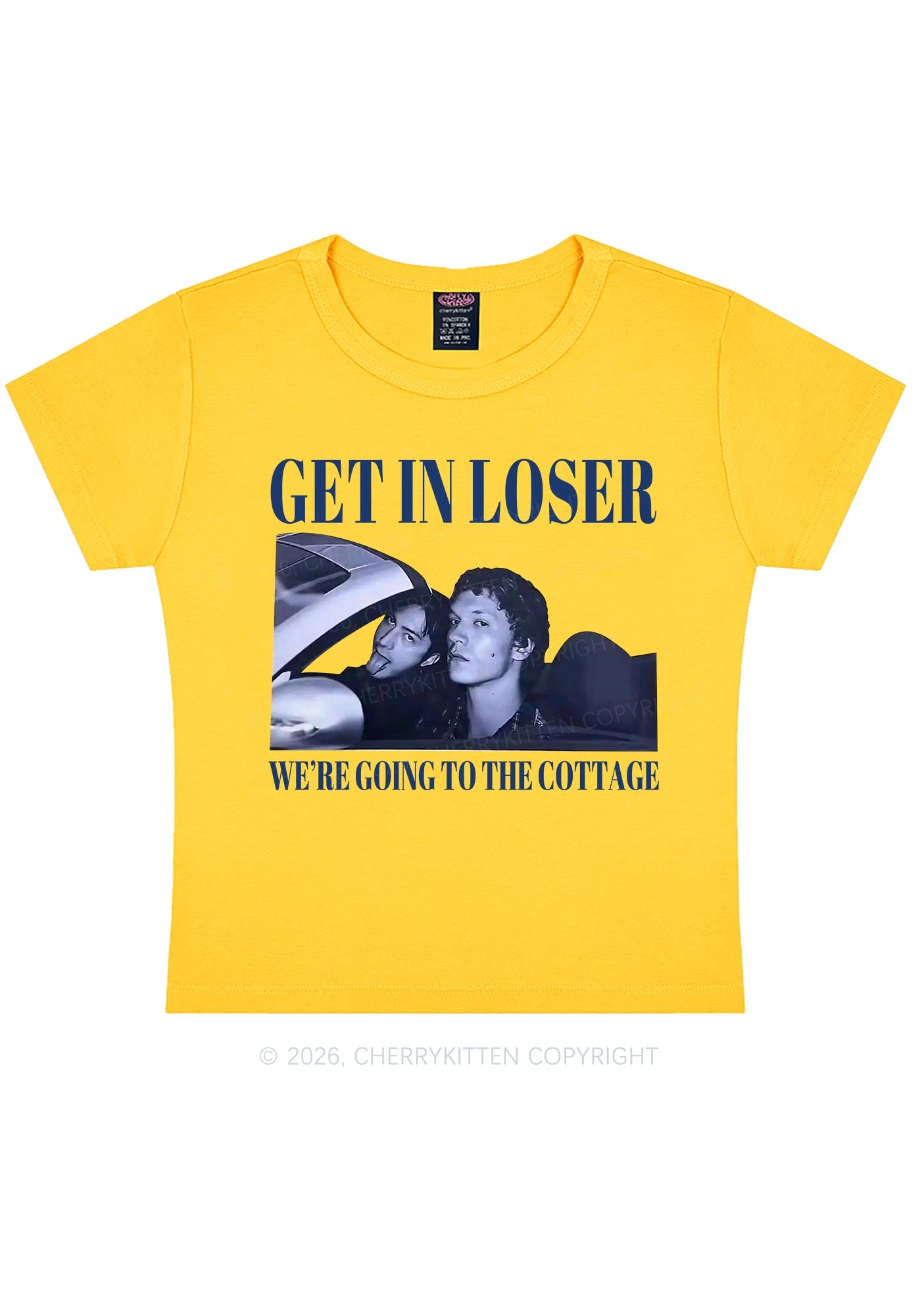 Get In Loser HR Y2K Baby Tee Cherrykitten