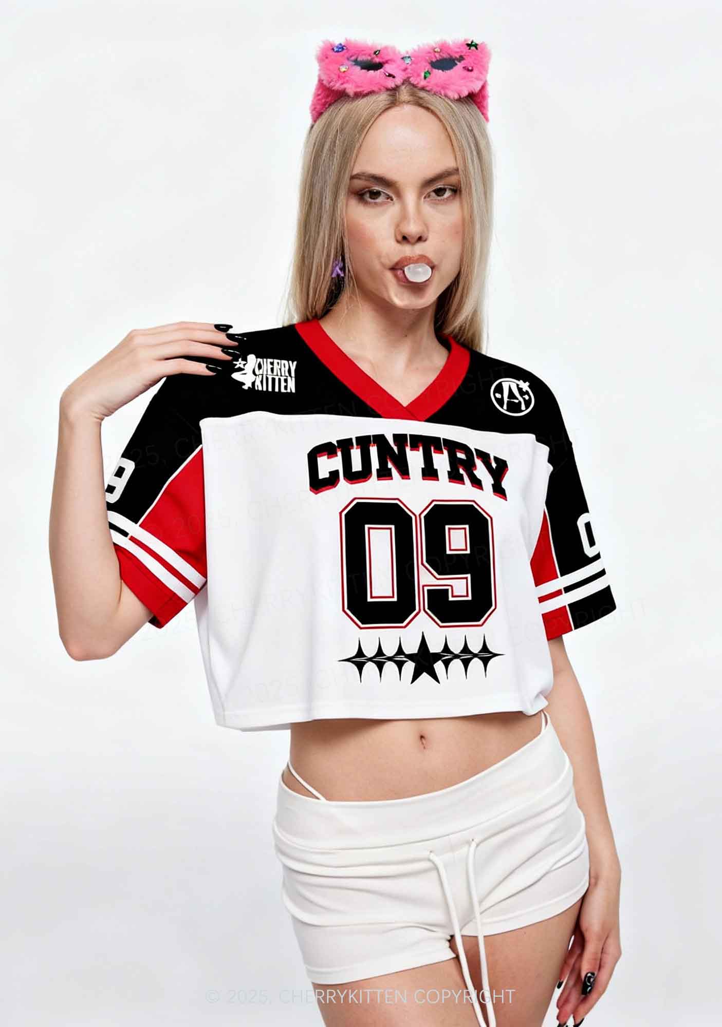 Custom Cuntry Y2K Crop Sport Jersey Shirts Cherrykitten