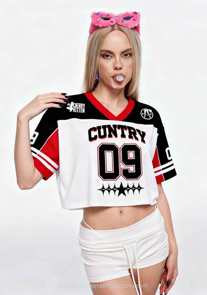 Custom Cuntry Y2K Crop Sport Jersey Shirts Cherrykitten