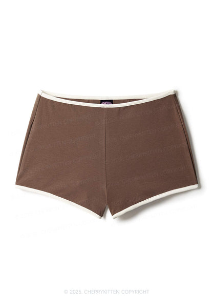 Plain Y2K Contrast Mini Shorts Cherrykitten