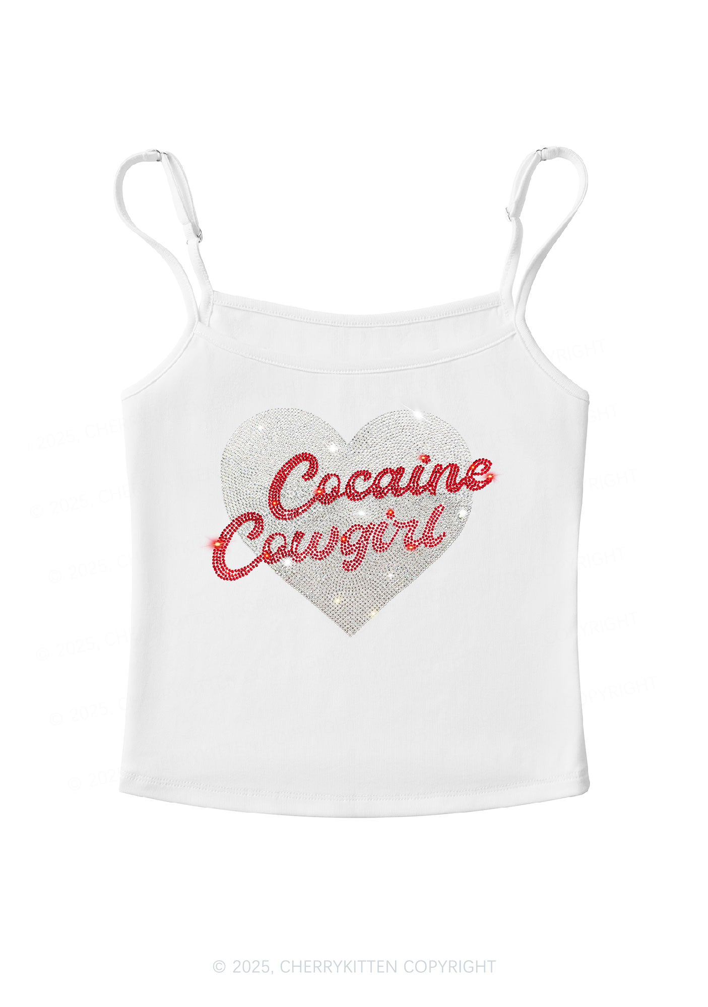 Rhinestone Cola Cowgirl Y2K Spaghetti Strap Cami Cherrykitten