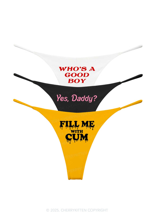 3 Pack Whos Good Boy Y2K Bikini String Thong Cherrykitten