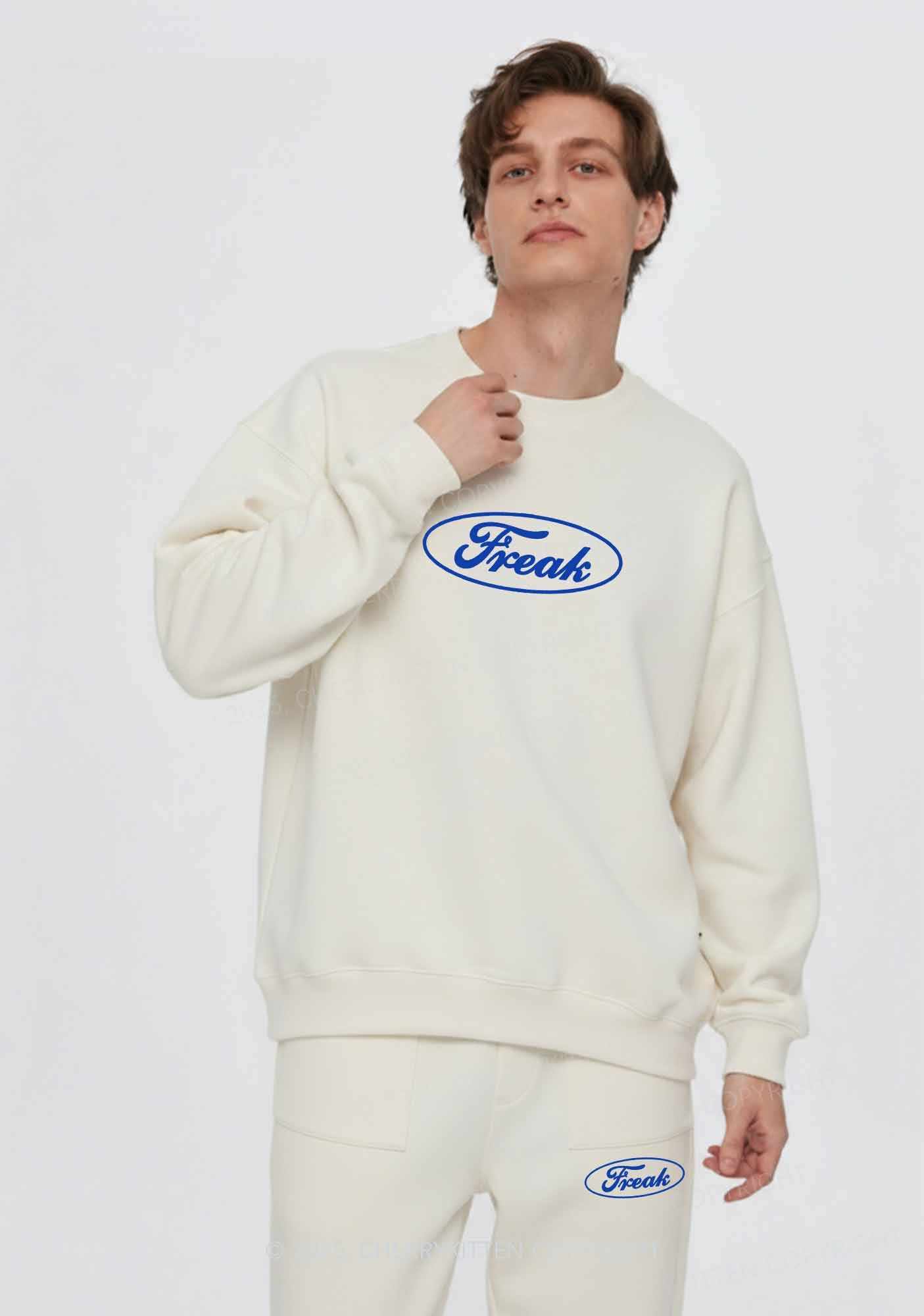 Oval Freak Y2K Fleece Sweatshirts Set Cherrykitten