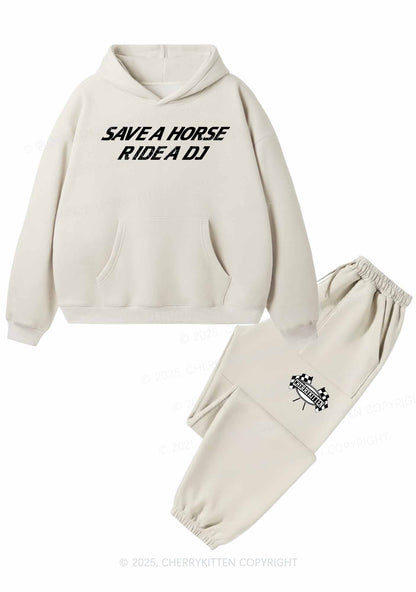 Ride A DJ Y2K Fleece Hoodie Set Cherrykitten