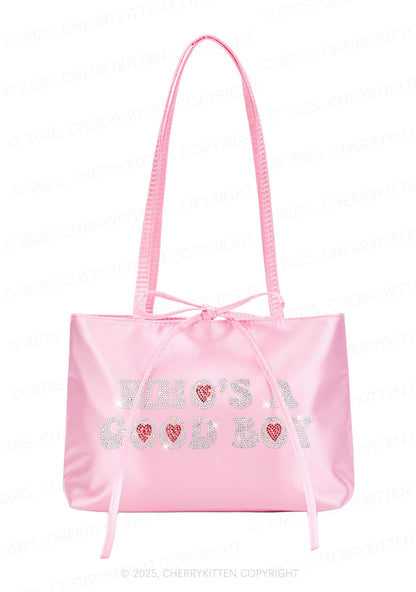 Rhinestone Whos A Good Boy Y2K Satin Bags Cherrykitten