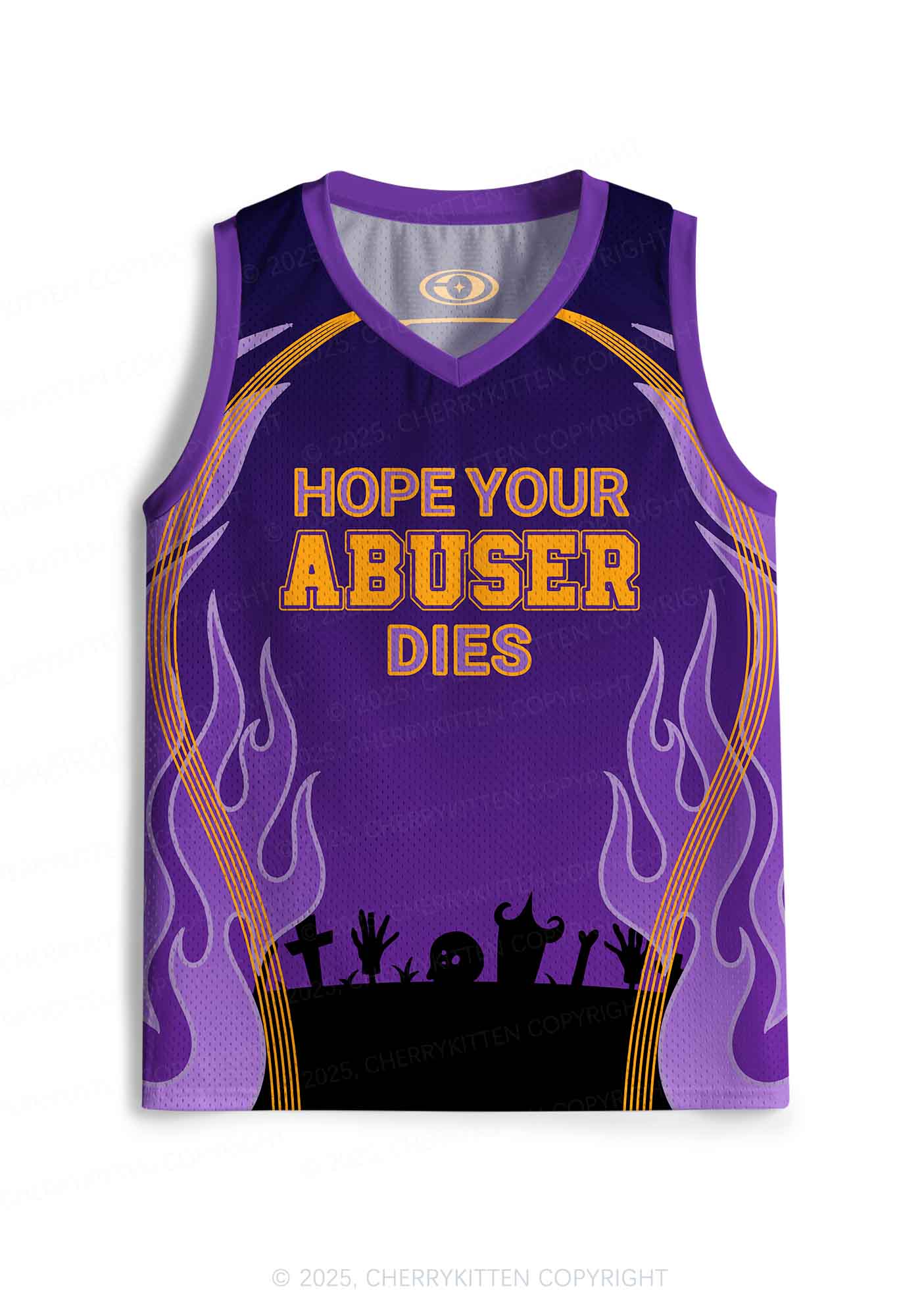 Custom Halloween Hope Your Abuser Dies Y2K Sport Jersey Tank Cherrykitten