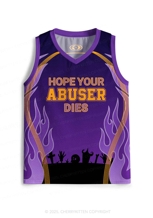 Custom Halloween Hope Your Abuser Dies Y2K Sport Jersey Tank Cherrykitten