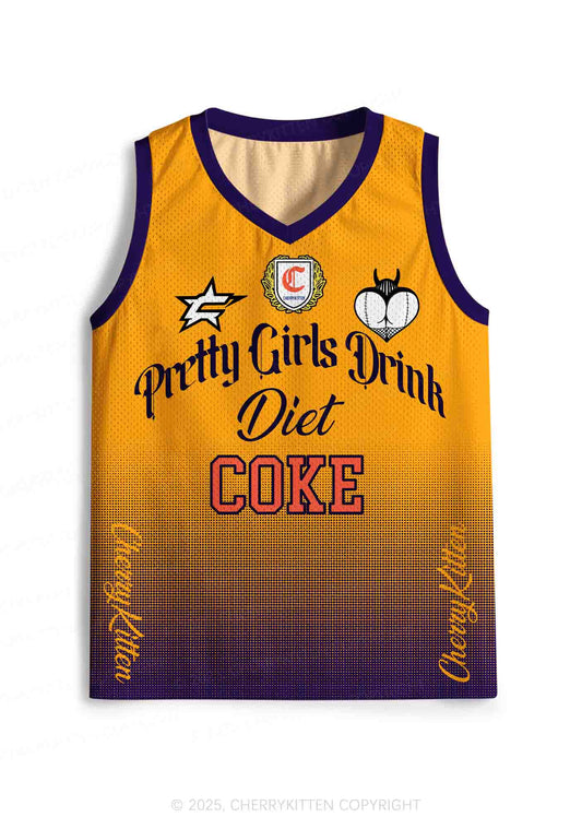 Custom Pretty Girls Drink Diet Coke Y2K Sport Jersey Tank Cherrykitten